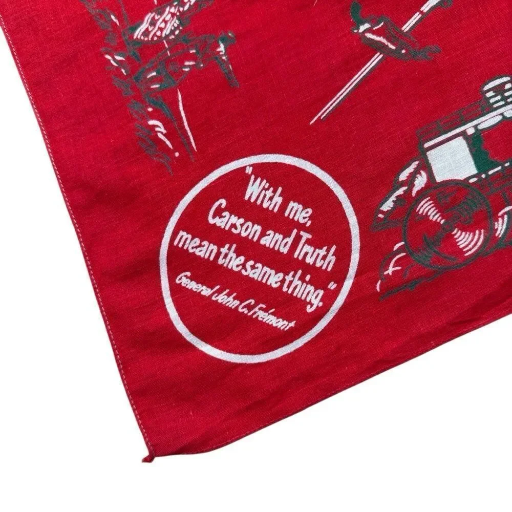 Vintage 1950s Kit Carson Coca-Cola Bandana, Bill Williams; Western, Ephemera Red